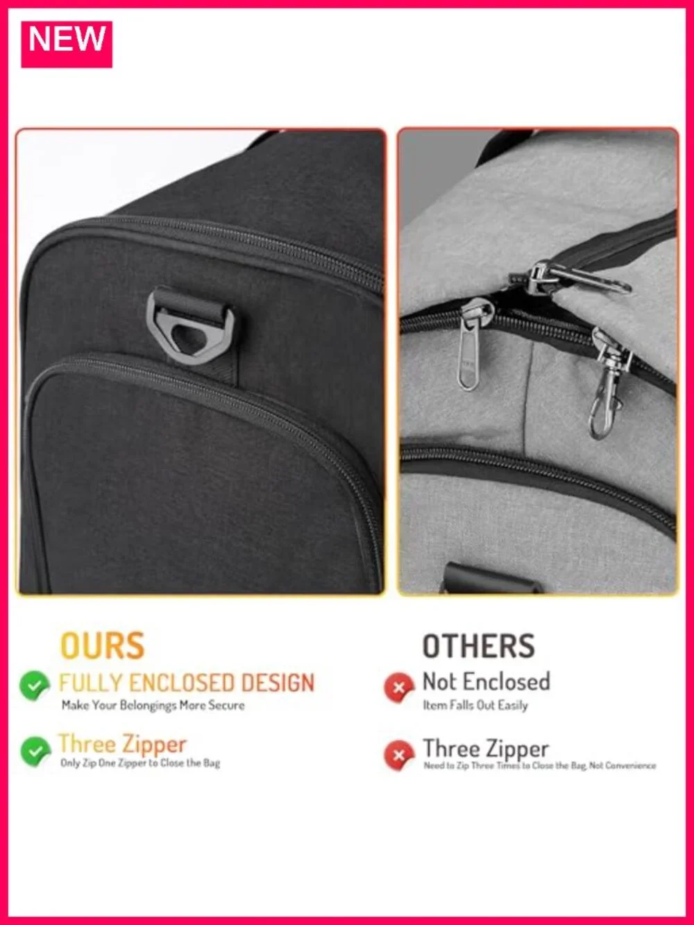 2 in 1 Garment Duffle Bag Carry On Travel Suit Bag with Shoe Compartment